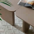 thumbnail image 6 of FFZ 35.43" L-Shape Modern Coffee Table Upgraded, Cocktail Table with Multi-layer Green Paint,for Living Room Apartment Office, Khaki, 6 of 8
