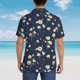 thumbnail image 4 of Balery Daisies Flowers Camisas hawaianas de manga corta para hombre, camisas playeras de corte holgado, camisas de vacaciones con botones,X-Large, 4 of 7