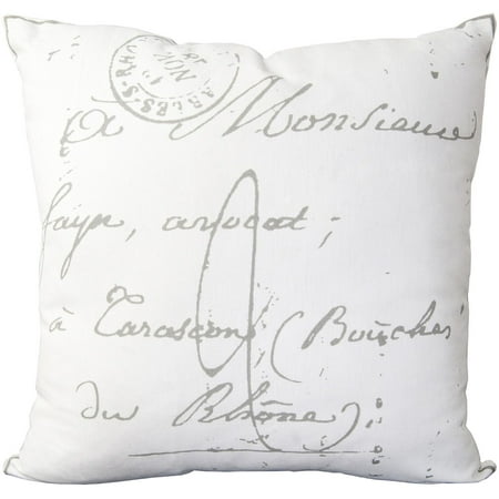 22” Cloud Gray and Ghost White Decorative Throw Pillow