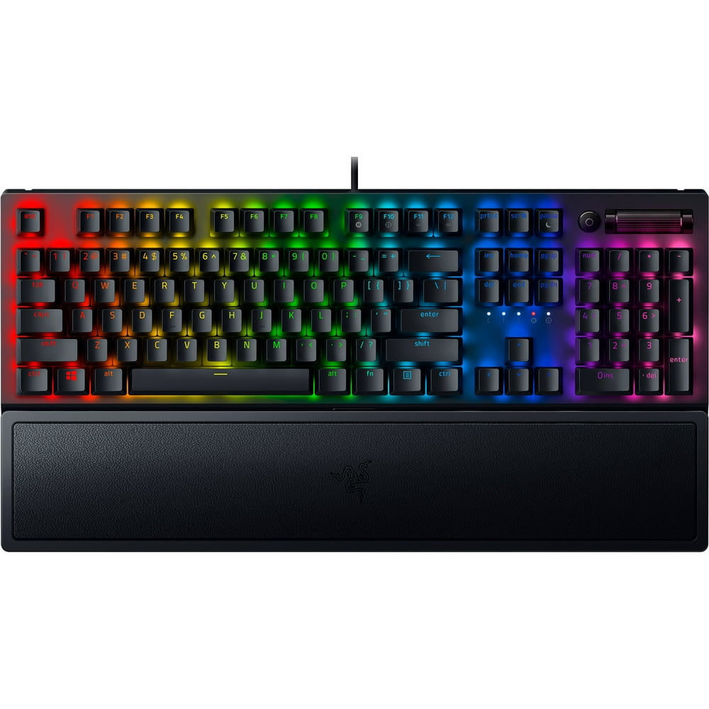 Razer BlackWidow V3 Full Size Mechanical Gaming Keyboard for PC, Chroma RGB, Wrist Rest, Black