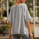 thumbnail image 4 of Camiseta Mujer Manga Corta Botón Camiseta Mujer Verano Top Blusa, M, Gris Methold AP001222-02, 4 of 7