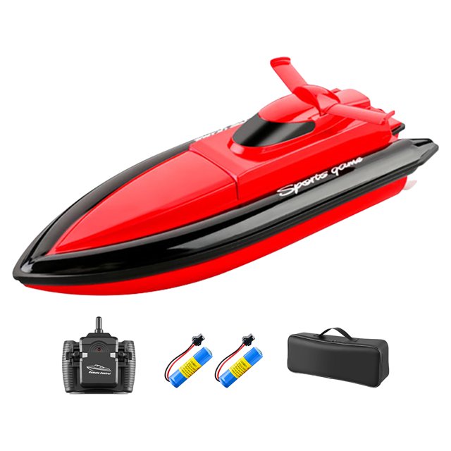 Sywqhk RC Boat 3.7V Batería 20km/h 2.4G 4CH Control remoto Modelo de barco de juguete (Rojo C)