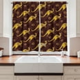 thumbnail image 2 of Ambesonne Australia Kitchen Curtains, Dotted Kangaroos Pattern, 55"x45", Dark Yellow and Maroon, 2 of 3