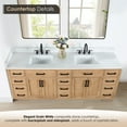 thumbnail image 3 of Altair Gavino 84" Wood Vanity in Light Brown with Composite Stone Top No Mirror, 3 of 13
