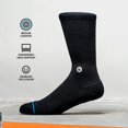 thumbnail image 4 of Pack de 3 calcetines Stance Icon Crew para hombre, talla L, azul marino, 4 of 8