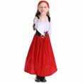 thumbnail image 7 of Cowsor Renaissance Dress for Kids Girls Medieval Princess Dresses Off Shoulder Bell Sleeve Victorian Dress, 7 of 7