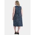 thumbnail image 3 of Terra & Sky Women's Plus Size Ruched Sleeveless Midi Dress, Sizes 0X-4X, 3 of 4