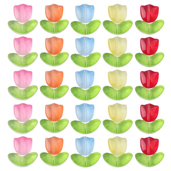 120 Pcs Perles Tulipe Bricolage Multi-Usage Perles de Chaîne de Téléphone Perles de Collier Perles en Forme de Tulipe