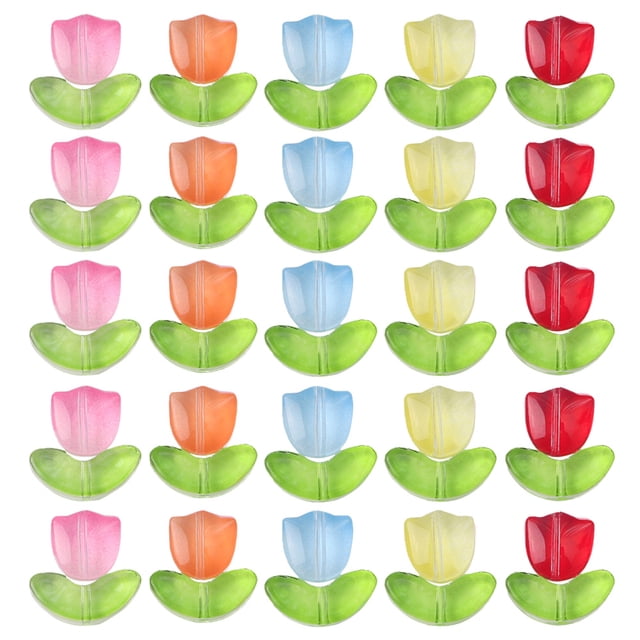 120 Uds DIY cuentas de tulipán multiusos cadena para teléfono cuentas collar cuentas en forma de tulipán