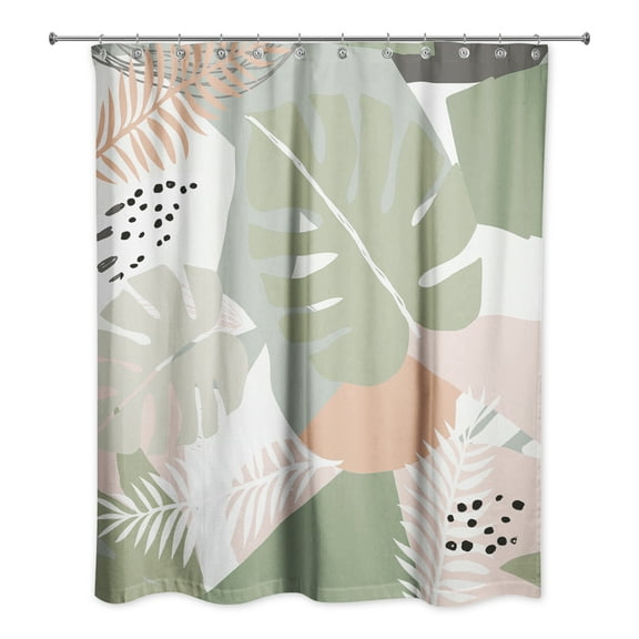Creative Products Abstract Tropical Leaves 5 71x74 Shower Curtain