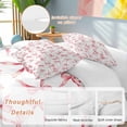 thumbnail image 3 of Pink Bow Ribbon Bedding 3 Piece Duvet Cover Set Queen Size, Vintage Modern Art Bowknot Soft Microfiber Comforter Cover with Zipper Closure & Pillowcases, Wrinkle & FadeResistant Quilt Cover, 3 of 9