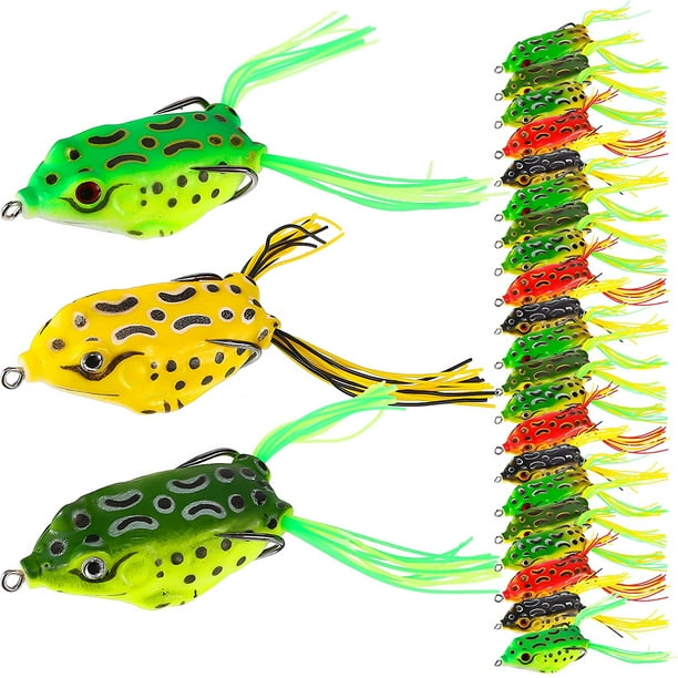 24 Pieces Frog Crankbait Fishing Lure Frog Crankbait Tackle Hollow Body  Frog Lure Topwater Frogs Fishing Lures for Bass 