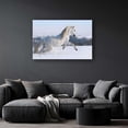 thumbnail image 3 of HFDF Wall Art Canvas White Horse the Snow, Horses Stretched Prt, Modern for Bedroom or Livg Room, Ready to Hang Home Decor Unique Lumous Artwork Elegant Gift Idea 24x16inch Framed, 3 of 6