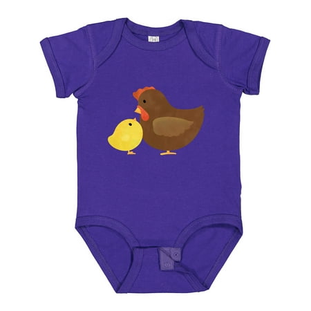 

Inktastic Hen and Chick Farm Animals Gift Baby Boy or Baby Girl Bodysuit