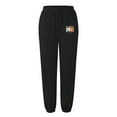 thumbnail image 4 of ASFGIMUJ Women Letter Printed Casual Pants Sports Waist Retraction Lace Up Elastic Waist Small Foot Pants Pocket Sweatpants, 4 of 4
