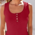 thumbnail image 3 of SUNBS Tank Tops for Women Summer Casual Camisole Tops Ribbed Sleeveless Henley Shirts Basic Clothing, 3 of 8
