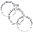 thumbnail image 4 of Everly Women's Created Sapphire Created Aquamarine Sterling Silver Bridal Set, 4 of 7