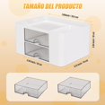 thumbnail image 3 of Organizador de Escritorio con cajón, Caja de Almacenamiento de plástico con 5 Compartimentos y 2 cajones, para Escritorio, tocador, Oficina, hogar, 3 of 4