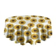 thumbnail image 5 of White Sunflower Round Tablecloth 60" X 60",Wrinkle Wipeable Table Cloth for Kitchen Dining Room Picnic Patio Party, 5 of 6