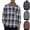 Navy, variant on Big & Tall Men's Plaid Brushed Flannel Long Sleeve Shacket Button Down Shirt Jacket Fall Winter Overshirt with Front Pocket for Work Outdoor Camp, Orange, 4XL