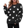 thumbnail image 1 of Pulls Imprimés pour Femmes! Fadeal Pull à Capuche Tricoté Col Rond Amour de la Saint-Valentin pour Femmes Noir TG, 1 of 4