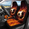thumbnail image 3 of Uourmeti Flames Football Car Front Seat Covers 3 Pack, Seat Protection Cover Polyester Breathable Easy to Install for Cars Trucks Vehicles Interior, 3 of 10
