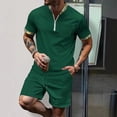 thumbnail image 2 of Shorts Courts pour Hommes Pantalons pour Hommes Décontractés Mode Hommes Manches Courtes Col Rabattu Pantalons Survêtement Deux Pièces Manches pour Hommes Pantalons pour Hommes Mode, 2 of 9