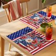 thumbnail image 4 of Red Blue Flowers Welcome Placemats Set of 1, USA Flag Independence Day Non-Slip Place Mats Washable Table Mats for Kitchen Dining Table Decorations Indoor/Outdoor, 4 of 9