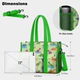 thumbnail image 5 of Teacher Tote Bag,Green Dinosaurs Ponds Pattern Teacher Utility Tote Bag,Large Work Tote Bags for Women with Multiple Pockets,Top Zipper Closure,13.8x10.6x6.7 Inch, 5 of 5
