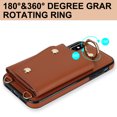 thumbnail image 5 of Allytechgroup Wallet Case for Apple iPhone XS Max, RFID Blocking Crossbody Shoulder Strap Hand Wrist Cards Holder Ring Stand Bumper Drop Protection Phone Case for Girls Women, Brown, 5 of 9