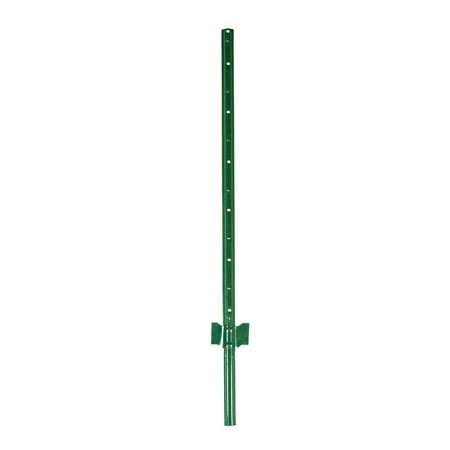 Expert Gardener Powder Coated Steel Fence U-Post, Green, 5'