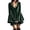 Green #14, variant on Women Bell Sleeve Dress Pearl Trim V Neck Flowy Layered Velvet Mini Dress L