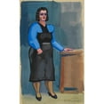 thumbnail image 2 of Karl Wiener 11x14 Black Ornate Wood Framed Double Matted Museum Art Print Titled: Without Title (Woman in Blue Blouse and Black Dress) (1943), 2 of 5