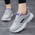 thumbnail image 2 of Rokment Women's Running Shoes Spring Fall Casual Leather Lace up Tennis Fashion Sneakers Comfortable Memory Foam Jogging Nursing Non Slip Work Shoes Grey Size 9.5, 2 of 6
