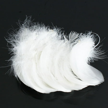 50pcs White Feathers 4 8cm Goose Feather Plumes For Costum Cloth
