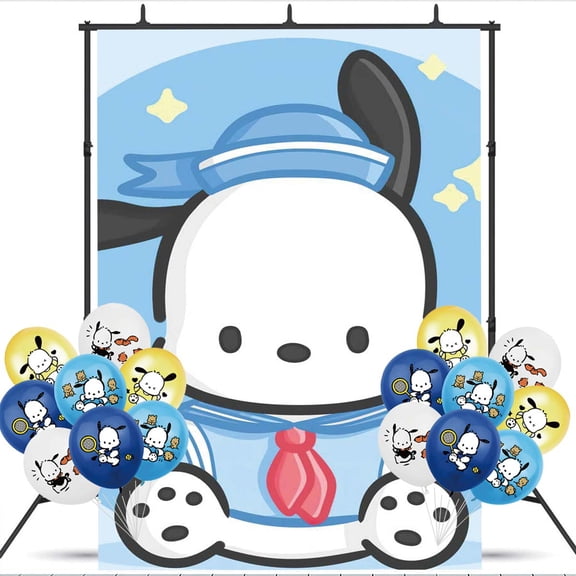 Pochacco Party Decorations Backdrop Banner Balloons Taspestry Wall Decor Background Poster Decor Supplies