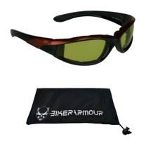 Motorcycle Night Riding Safety Glasses with Yellow Lenses for Men and Women.