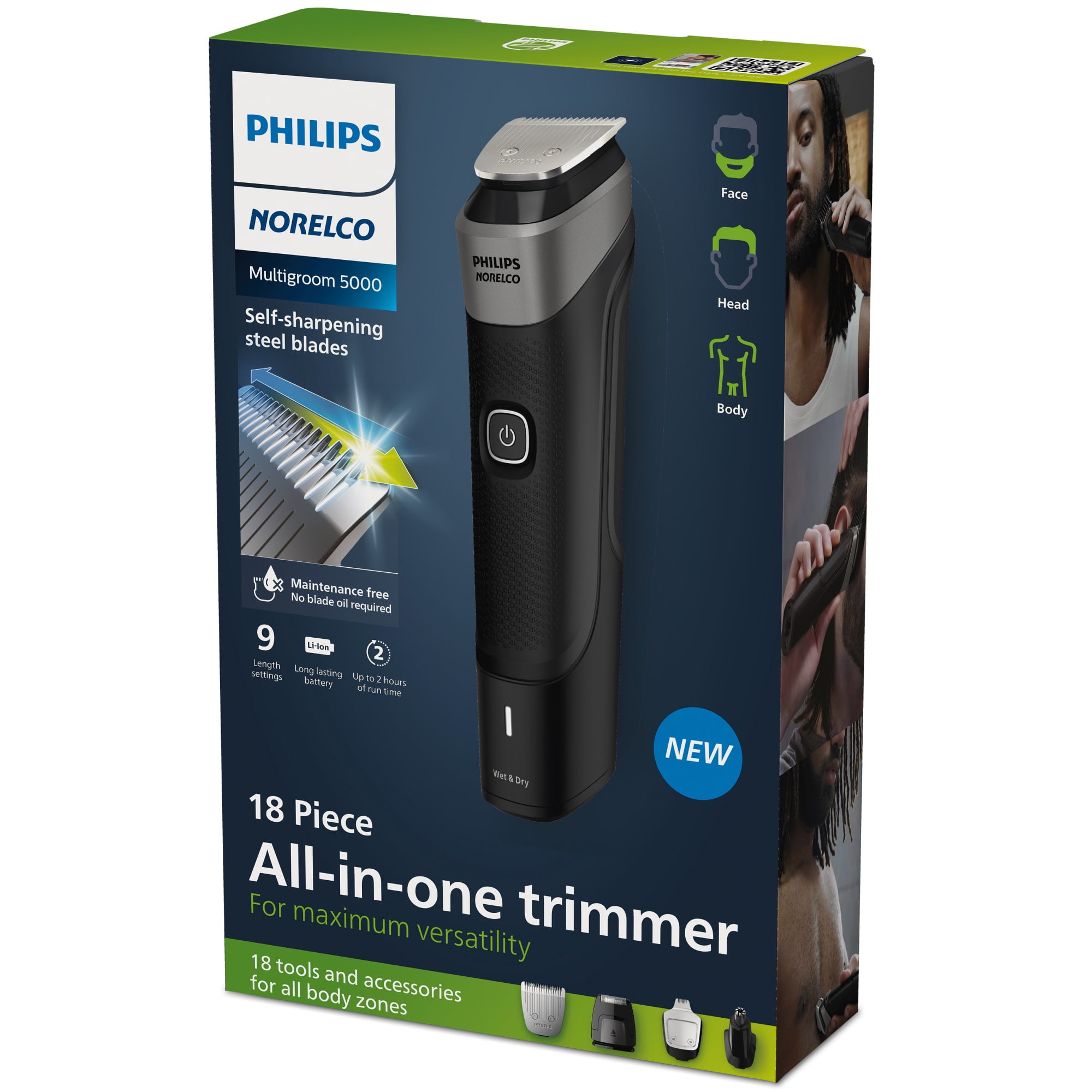 Free Shipping! Philips Norelco Multigroom 5000, 18-Piece All-in