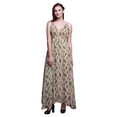 thumbnail image 1 of Bimba Robe Longue Maxi Imprimée Feuilles pour Femmes, Robe de Plage à Bretelles, Tenue d'Été pour Station Balnéaire - Grande, 1 of 4