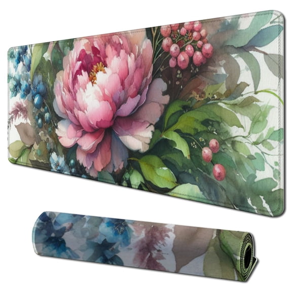 nygtbtfer Desk Mat Desk Mouse Pads Pink Mouse Pad Large, XL Big Computer Keyboard Mouse Mat Desk Pad Mat with Stitched Edge for Women Home Office Decor Deskmat 31.5x11.8 in