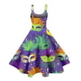 thumbnail image 3 of JGNGSHN Mardi Gras Womens Plus Size Dresses Carnival Print Trendy Spaghetti Strap Cocktail Dress Punk Vintage Swing A-Line Midi Dress, 3 of 3