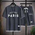thumbnail image 4 of Conjuntos de waffle para hombre, conjunto de camiseta y pantalones cortos casuales Messi Paris, trajes deportivos de verano para hombre, chándal, traje holgado, camiseta para hombre, ropa, 4 of 4