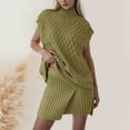 thumbnail image 2 of HXWCHs Women's Casual Suit Set with Sleeveless Vest and Flowy Skirt for Modern Wear S Green, 2 of 8