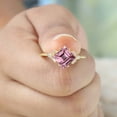 thumbnail image 6 of DBESTSTUDIOS Pink Sapphire Women Ring Diamond Anniversary Gold Ring Princess Cut Gemstone Ring September Birthstone Handmade Ring 7 MM 1CT, 6 of 8