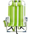 thumbnail image 6 of Low Chair Outdoor,Beach Style Chairs,Short Oxford Cloth Aluminum Tube Bearing Backpack Beach Chair Green Stripes Portable Folding Camping Chair for Beach,Camp, 6 of 15
