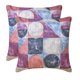 thumbnail image 4 of Funda de cojín decorativa HomeCentric de 40 x 40 cm (16 x 16 pulgadas) en lona de algodón con diseño abstracto para sofá, hotel, sala de estar y dormitorio. Abstracto: paleta alegre en violeta., 4 of 8