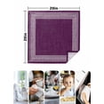 thumbnail image 4 of Dark Purple Retro Greek Key Cloth Napkins Set of 8 Reusable Dinner Napkins, Geometric Greece Ancient Farmhouse Cocktail Napkin Washable Table Napkins for Wedding/Holiday Party/Baby Shower 20"x20", 4 of 7