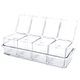 thumbnail image 1 of Caja de especias de cocina de 4 piezas, caja de condimentos acrílica, recipiente transparente para especias, tarro de especias, con cuchara y tapa, para sal, pimienta, azúcar, especias, azúcar, 1 of 6