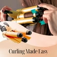 thumbnail image 3 of Morfone 3 Jumbo Barrel Curling Iron Wand 22mm Hair Waver Temperature Adjustable Ceramic Big Waves Hair Crimper (Yellow), 3 of 8
