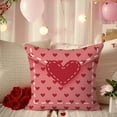 thumbnail image 4 of Pink Valentines Day Pillow Covers 18x18 Inch,Love Heart Valentine''s Day Decor Pillow Decorative Throw Pillows,Farmhouse Valentine Holiday Decorations Cushion case for Couch Home(37-18), 4 of 6